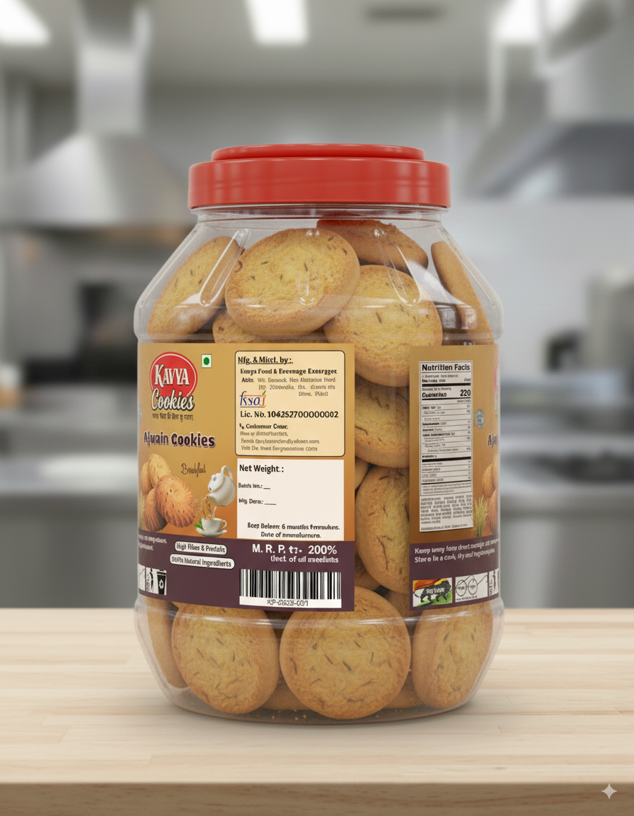 Kavya Osmania Cookies – Hyderabadi Style Tea-Time Delight (800g Pet Jar Box)