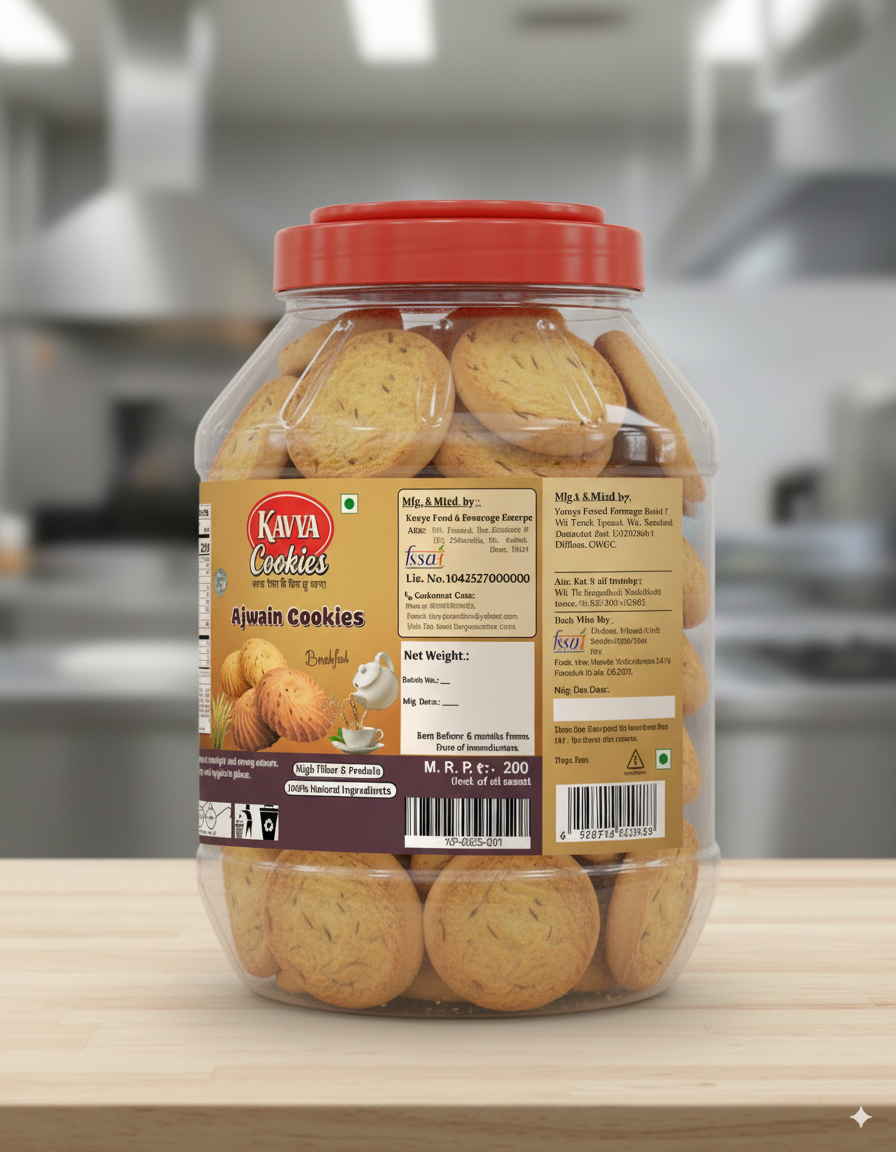 Kavya Osmania Cookies – Hyderabadi Style Tea-Time Delight (800g Pet Jar Box)