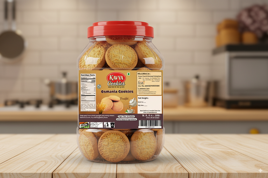 Kavya Osmania Cookies – Hyderabadi Style Tea-Time Delight (800g Pet Jar Box)